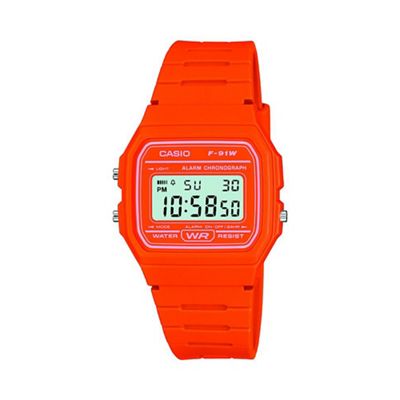 Unisex orange octagonal digital watch f-91wc-4a2ef